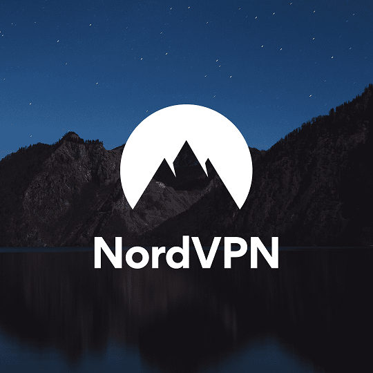 NordVPN Logo with mountain landscape