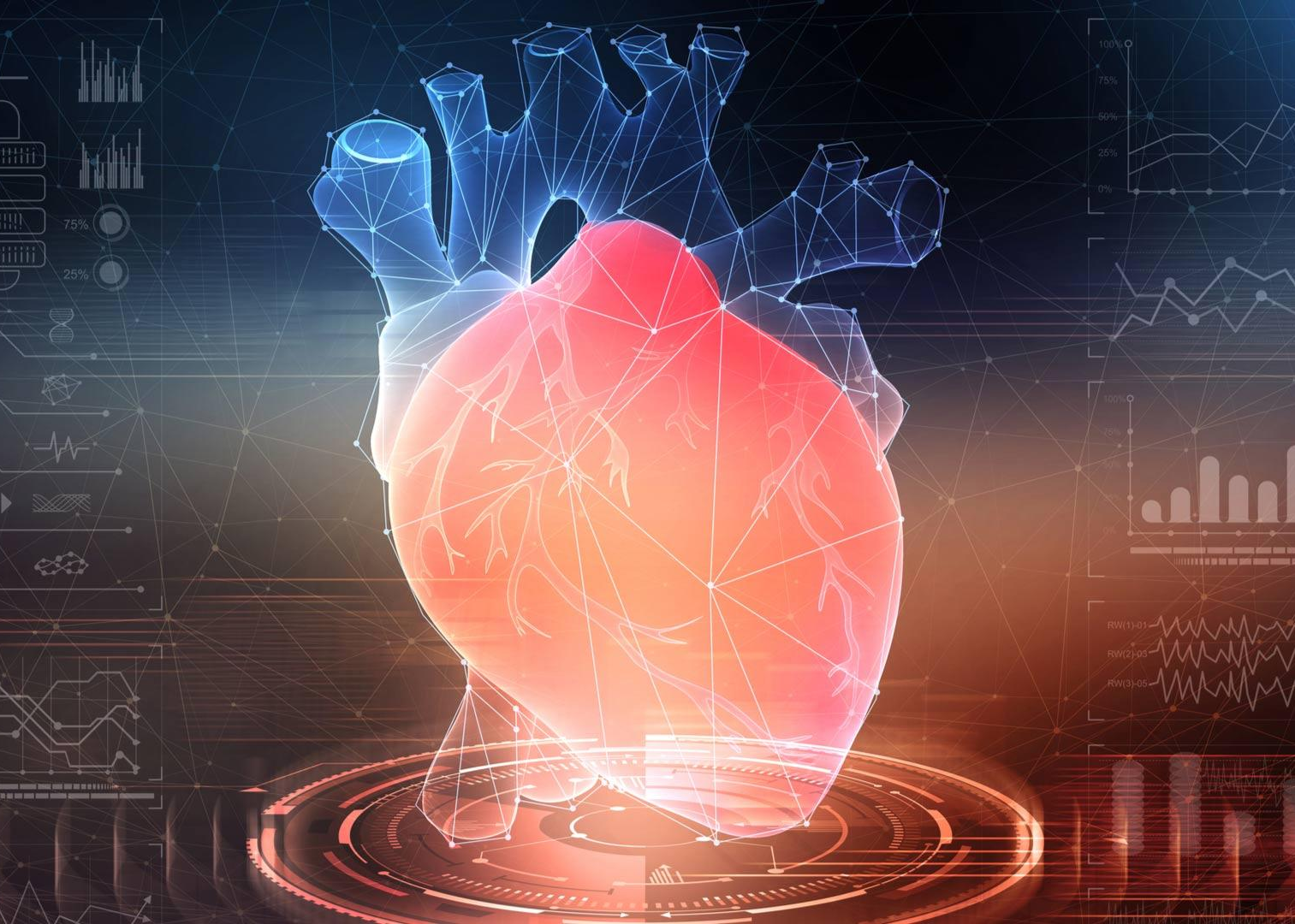 Image of human heart AI medical field