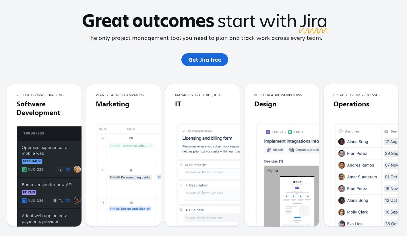 Jira Website Overview Screenshot