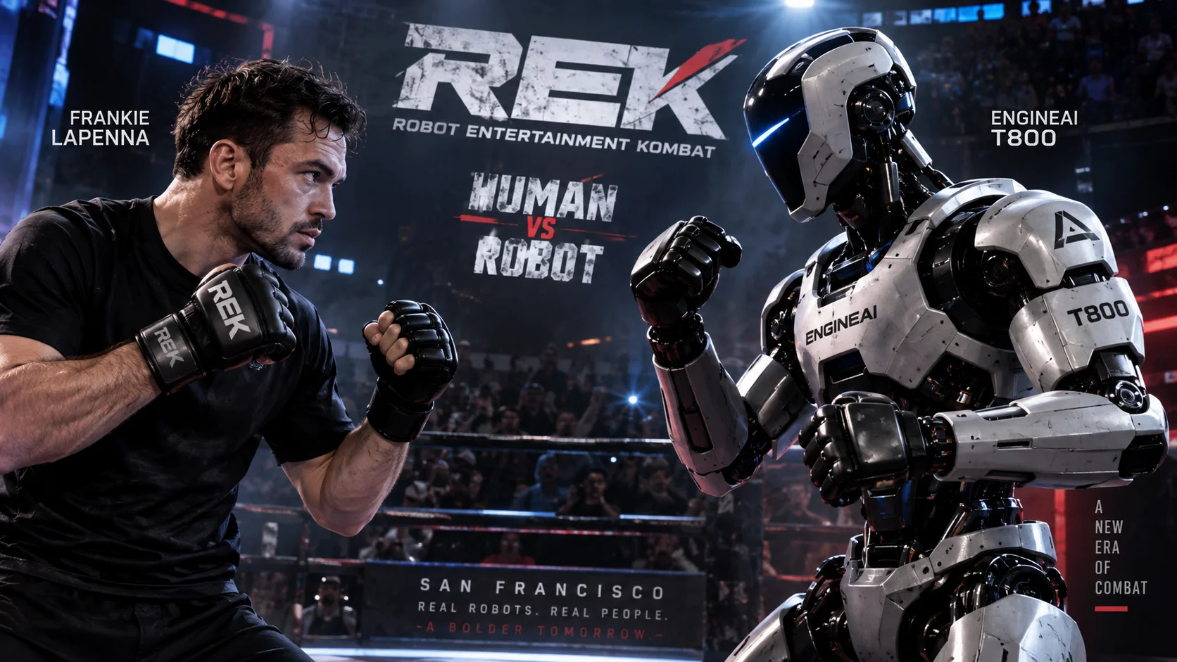 REK human vs robot fight in San Francisco